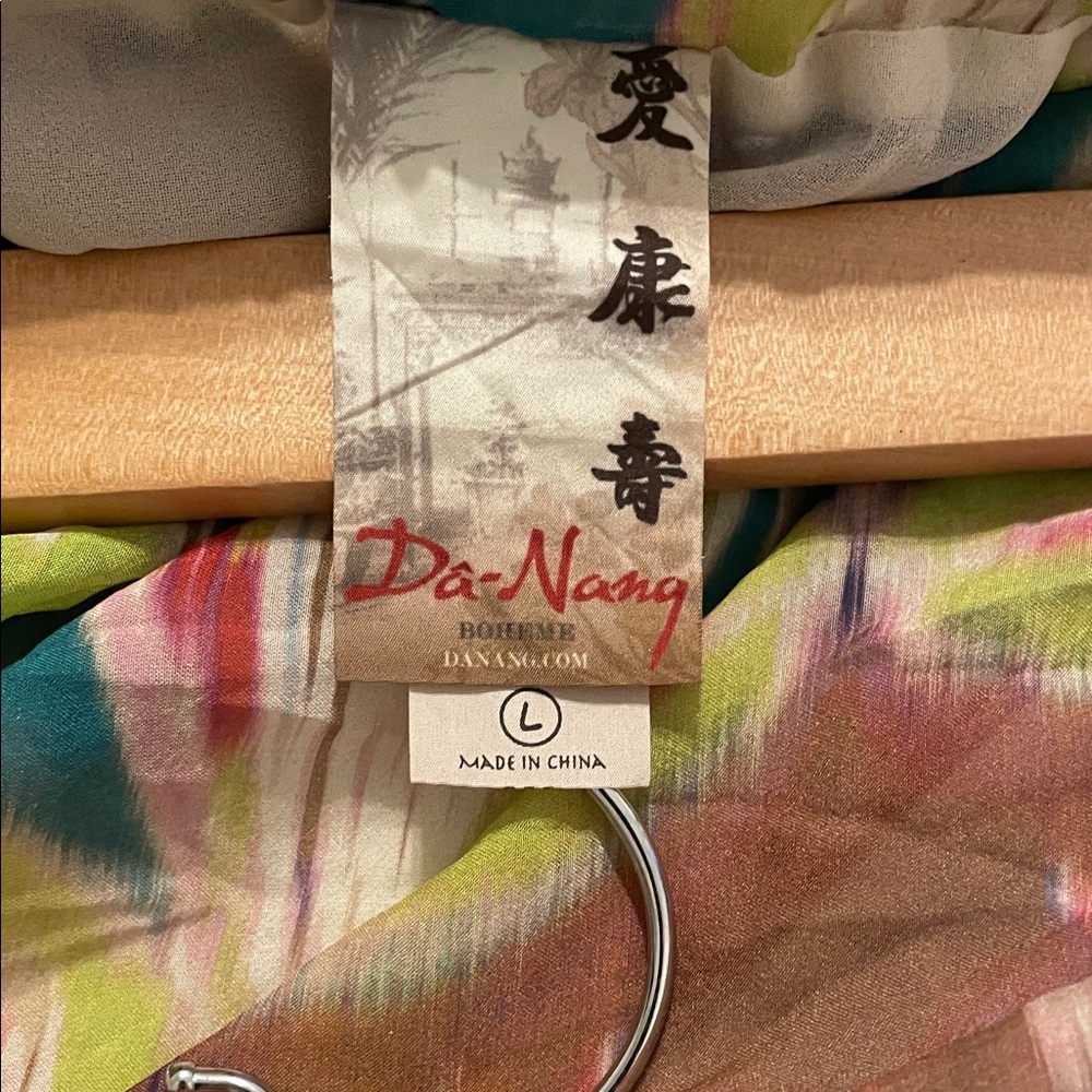 Da-Nang Silk Multicolor Asymmetrical Maxi Skirt - Picture 2 of 5